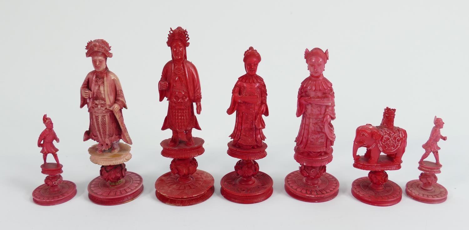 A collection of early Bone Chess Pieces: tallest 10.4cm , Damages noted, Please Study images as no