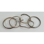 A collection of ladies silver bangles, 66.7g (5):