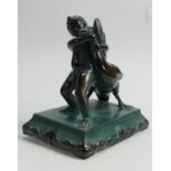 Believed to be a trial piece by Reg Johnson: Modelled after the bronze figure Boy & Goose, this is