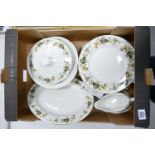 A collection of Royal Doulton Larchmont Patterned dinner ware to include: covered veg dishes, dinner