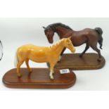 Beswick Palomino Huntsmans Horse & Spirit of Freedom: both with damaged ears(2)