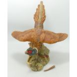 Beswick Large Matt Pheasant Figure: tail damaged at tip but present, height 27cm at present