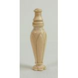 19th Century Dieppe Carved Ivory Scent Bottle: height 6.8cm