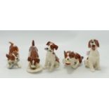 Beswick Dogs to include: Meal Time 2946, Gnawing 2947, Play Time 2948, Caught It 2951 & Nap