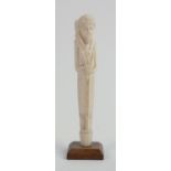 19th Century Egyptian Carved Figure of Buddha on hardwood base : height 16cm