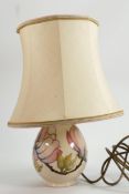 Moorcroft Pink Magnolia on Cream Ground Lampbase & Shade: silver line seconds total height 38cm
