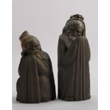 Lladro figure of Chinese monks: Height of tallest 21cm. (2)