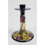 Moorcroft The Dames Patterned Candlestick: height 19cm
