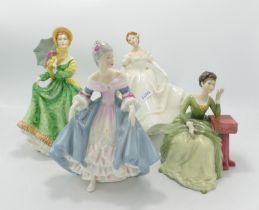 A collection of Seconds Royal Doulton Lady Figures to include: Nancy, Elizabeth, Carolyn &