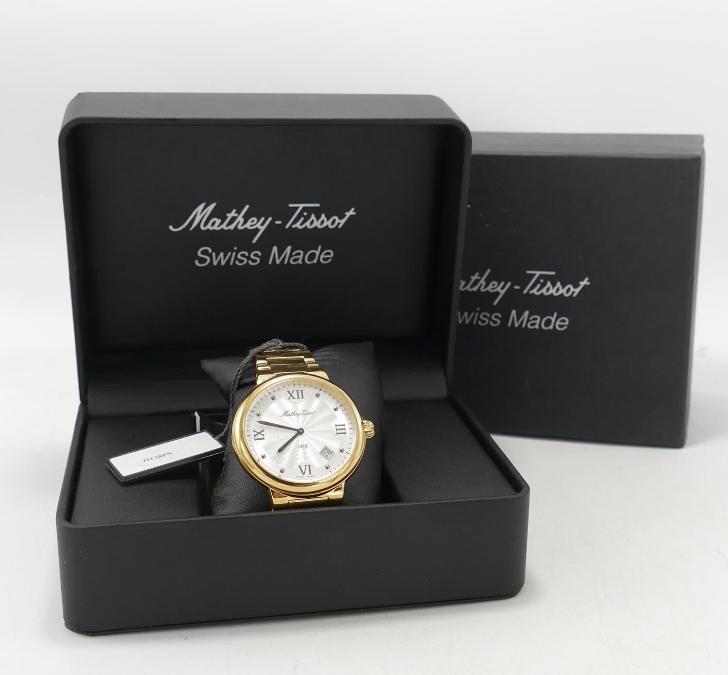 Boxed Mathey Tissot H138ps Gold Plated Gents Watch: links removed but present, RRP £199 purchased by - Image 2 of 2