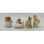 Royal AlbertBeatrix Potter Figures: Peter in Bed, Hunca Munca Sweeping, Mrs Rabbit & Mrs Tiggy