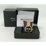 Boxed Mathey Tissot Gold plated Vintage Chronograph Watch: RRP £179 purchased by vendor as part a