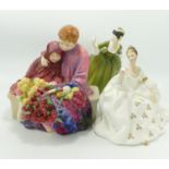 Royal Doulton Seconds Figures: Flower Sellers Children (hairline to base), My Love & Simone(3)