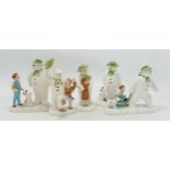 John Beswick Snowman Figures to include: The Snowman & his Snowdog, The Snowman etc(5)