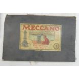 Boxed Meccano No.1 toy construction set: Complete with instructions, box a little tatty.