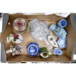 A mixed collection of items to include: Wedgwood Jasperware, Reproduction Chinese Ginger Jar, Mid