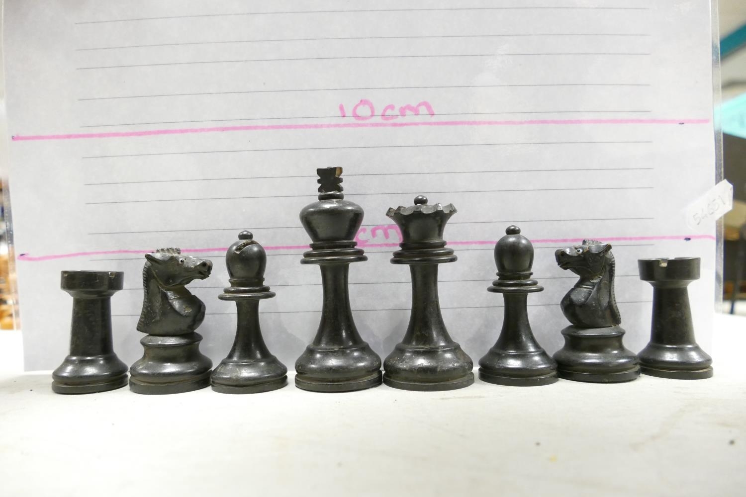 A collection of Early 20th Century Wooden Incomplete Chess Pieces: please see images for size and - Image 4 of 12