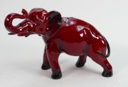 Royal Doulton Flambe Elephant: height 15cm(end of horn restuck)