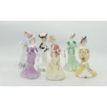 A collection of Coalport for Compton Woodhouse Miniature Lady Figures to include: Lady Emily, Lady