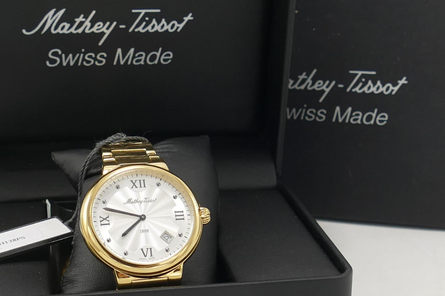 Boxed Mathey Tissot H138ps Gold Plated Gents Watch: links removed but present, RRP £199 purchased by