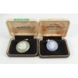 Wedgwood sterling silver jewellery 2 x large brooch: Complete with original old boxes. Overall