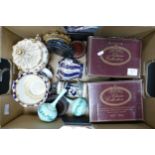 A mixed collection of items to include: Boxed Sadlers Classic Collection teapots, Victorian