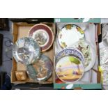 A large collection of Royal Doulton & similar decorative wall plates( 2 trays)