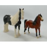 John Beswick Piebald Shire & Shetland Type Pony(2):