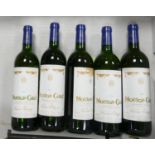 Five Bottles 1990 Baron Philippe de Rothschild Mouton Cadet Blanc:
