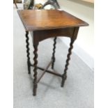1930's Oak Occasional table on twisted legs: