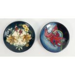 Two Moorcroft Collectors Club Coasters: each diameter 12cm