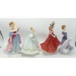 Royal Doulton Seconds Figures: Amy HN3316, First Dance HN2603, Patricia HN3365 & Jacqueline HN2333(