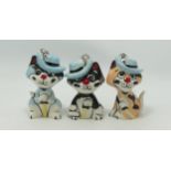 Lorna Bailey set of 3 Pussketeer Cats, Armeow, Purrthos & Pawthos (3)