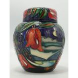 Moorcorft Floral Decorated Ginger Jar: Red Dot seconds, dated 2007, height 11cm, boxed