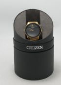 Boxed Hugo Citizen Eco Drive Gold Plated Watch: links removed but present, RRP £129 purchased by