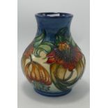 Moorcroft Anna Lilly Patterned Vase: silver lined seconds, height 15cm