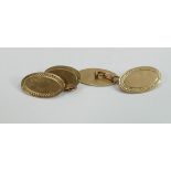 9ct gold pair broken gents cufflinks ,5g: