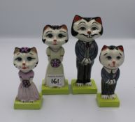 Lorna Bailey set of four cats: Bride, Groom, Bridesmaid and Pageboy (4).