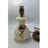 Moocroft nursery lamp base: decorated with car and teddy bear with balloons. Height 23cm with