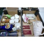 A mixed collection of items to include: Royal Doulton Seconds Lady Figure, Costume Jewelry, Minton