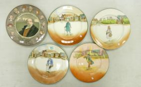 Royal Doulton Series Ware Plates: Mr Micawber, Mr Pickwick, Little Nell, Old Peggoty & similar(5)