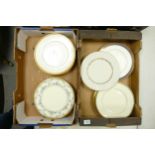 A large collection of Royal Doulton & Minton Gilt decorated dinner plates: 2 trays