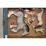 Sylvac large grey heavy horse: together with Beswick grey horse, Goebel birds, Beswick pair of