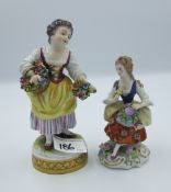 Two Dresden figurines: of two flower girls