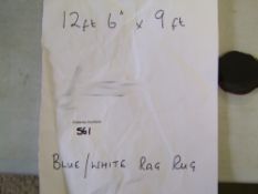 A brand new rug: 'Rag Rug' Blue/white 12ft 6" x 9ft.