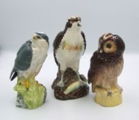 Royal Doulton decanters: to include Osprey, Tawny owl and Merlin (3)