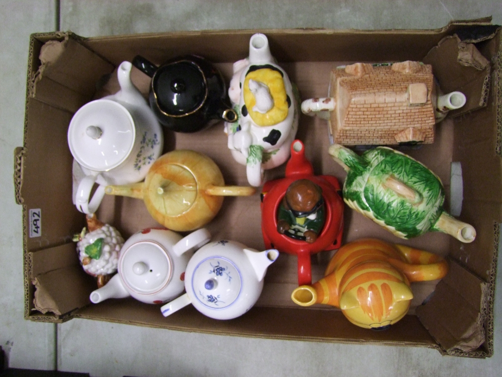 A collection of ceramic teapots: including Arthur Woods and P&K examples (1 tray).