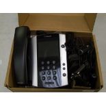 Poly Com HD Voice telephone: boxed with leads