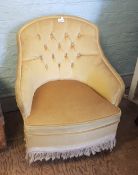 Mid century nursing/bedroom chair of small proportions: 54cm W x 60cm D x 76cm H.