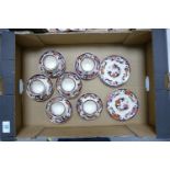Six Mason's Mandalay cup and saucers: together with two small side plates ( 1 tray)